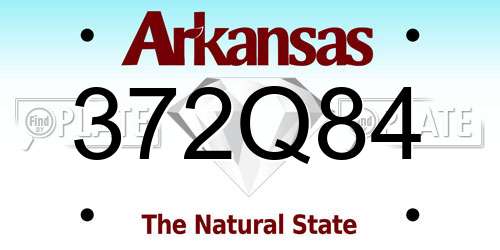 372Q84 Arkansas License Plate