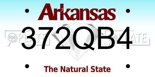 372QB4 Arkansas License Plate