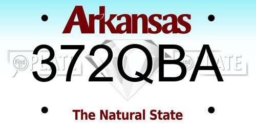 372QBA Arkansas License Plate