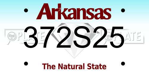 372S25 Arkansas License Plate