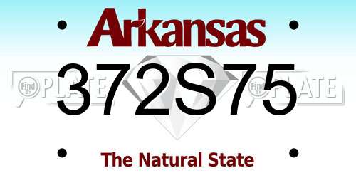 372S75 Arkansas License Plate