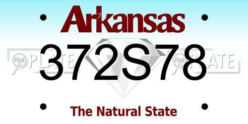 372S78 Arkansas License Plate