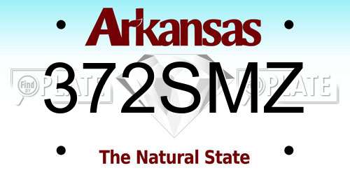 372SMZ Arkansas License Plate