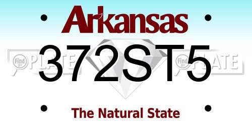 372ST5 Arkansas License Plate