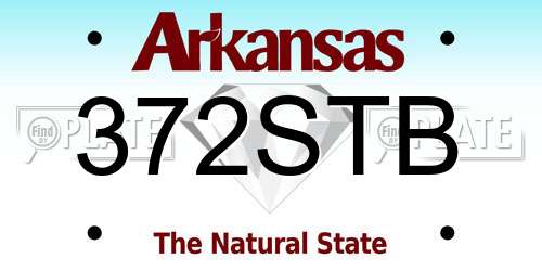 372STB Arkansas License Plate