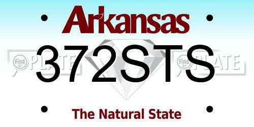 372STS Arkansas License Plate