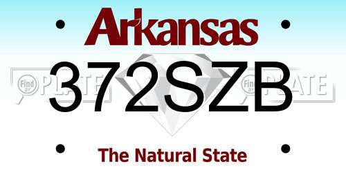 372SZB Arkansas License Plate