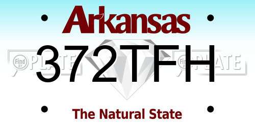 372TFH Arkansas License Plate