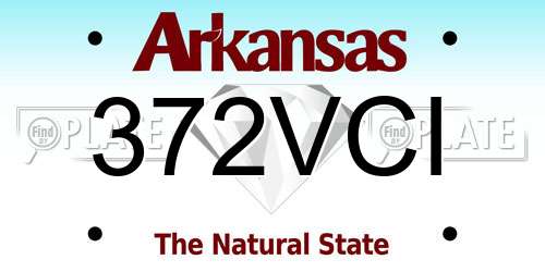 372VCI Arkansas License Plate