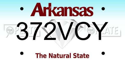 372VCY Arkansas License Plate