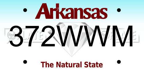 372WWM Arkansas License Plate