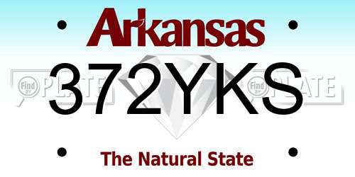 372YKS Arkansas License Plate