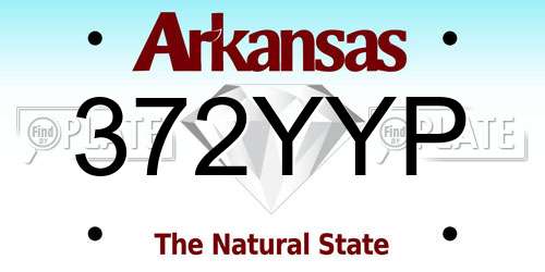 372YYP Arkansas License Plate