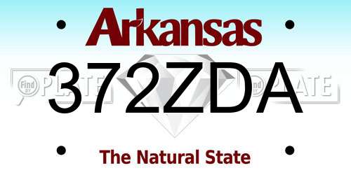 372ZDA Arkansas License Plate