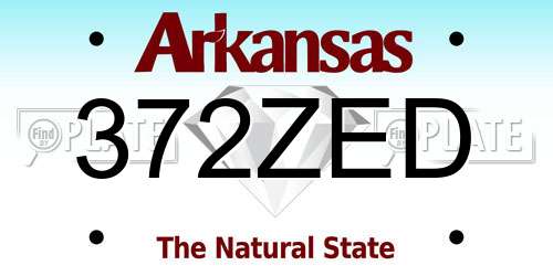 372ZED Arkansas License Plate