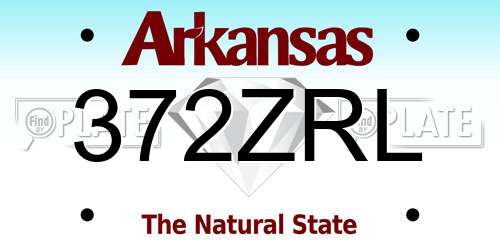 372ZRL Arkansas License Plate