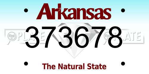 373678 Arkansas License Plate