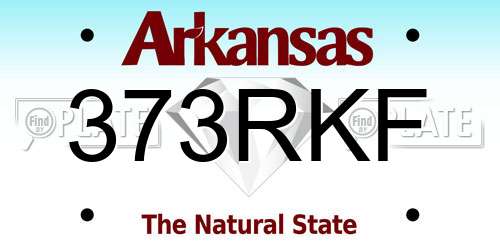 373RKF Arkansas License Plate