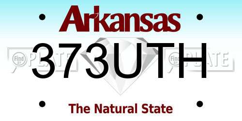 373UTH Arkansas License Plate