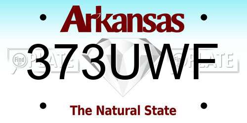 373UWF Arkansas License Plate