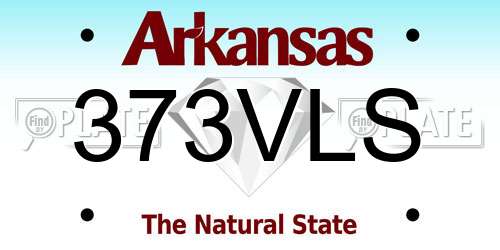 373VLS Arkansas License Plate
