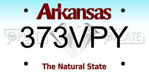 373VPY Arkansas License Plate
