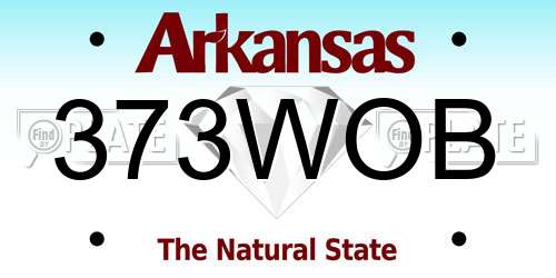373WOB Arkansas License Plate