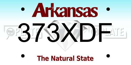 373XDF Arkansas License Plate