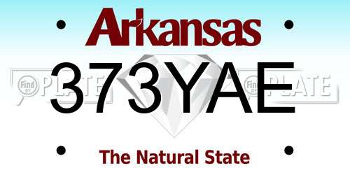 373YAE Arkansas License Plate