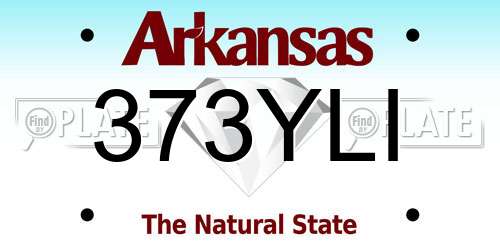 373YLI Arkansas License Plate