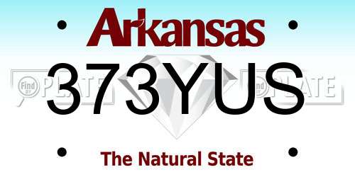 373YUS Arkansas License Plate