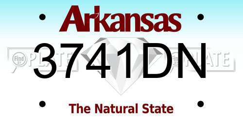 3741DN Arkansas License Plate