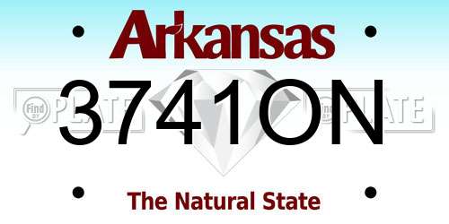 3741ON Arkansas License Plate
