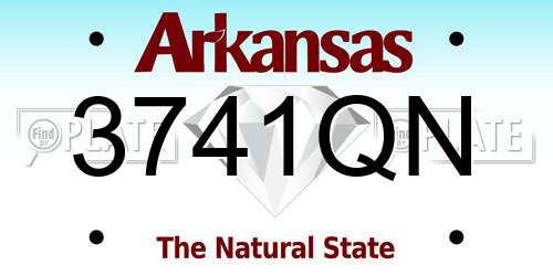 3741QN Arkansas License Plate