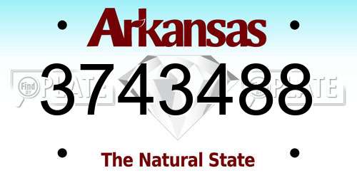 3743488 Arkansas License Plate