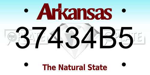 37434B5 Arkansas License Plate