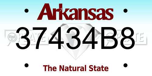 37434B8 Arkansas License Plate