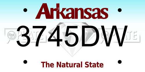 3745DW Arkansas License Plate