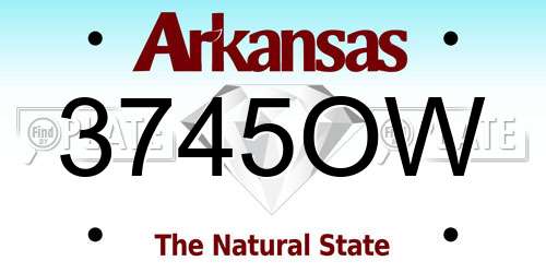 3745OW Arkansas License Plate