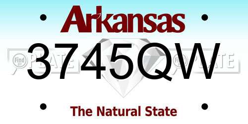 3745QW Arkansas License Plate