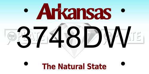 3748DW Arkansas License Plate