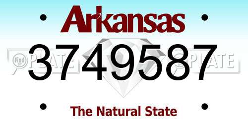 3749587 Arkansas License Plate