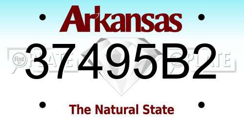 37495B2 Arkansas License Plate
