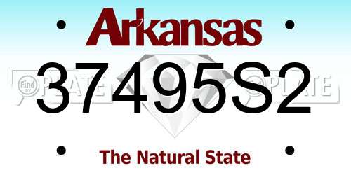37495S2 Arkansas License Plate