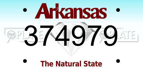 374979 Arkansas License Plate