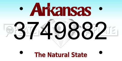 3749882 Arkansas License Plate