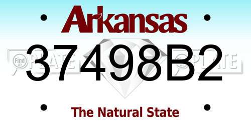 37498B2 Arkansas License Plate