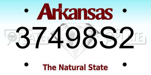 37498S2 Arkansas License Plate