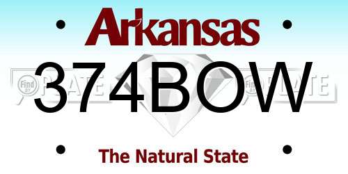 374BOW Arkansas License Plate