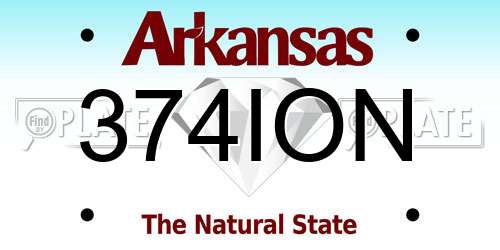 374ION Arkansas License Plate